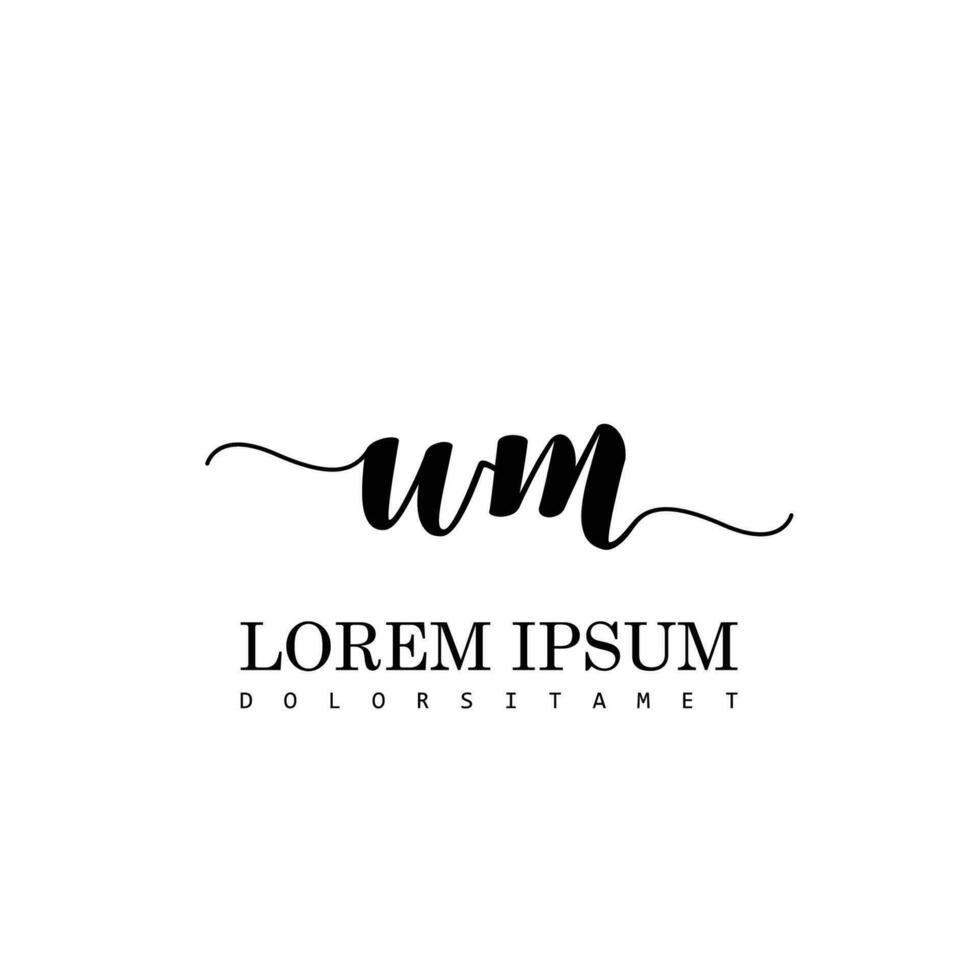 WM Initial Handwriting Template Design vector