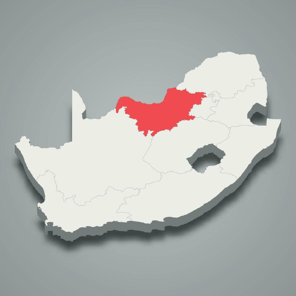 state location within South Africa 3d imap vector