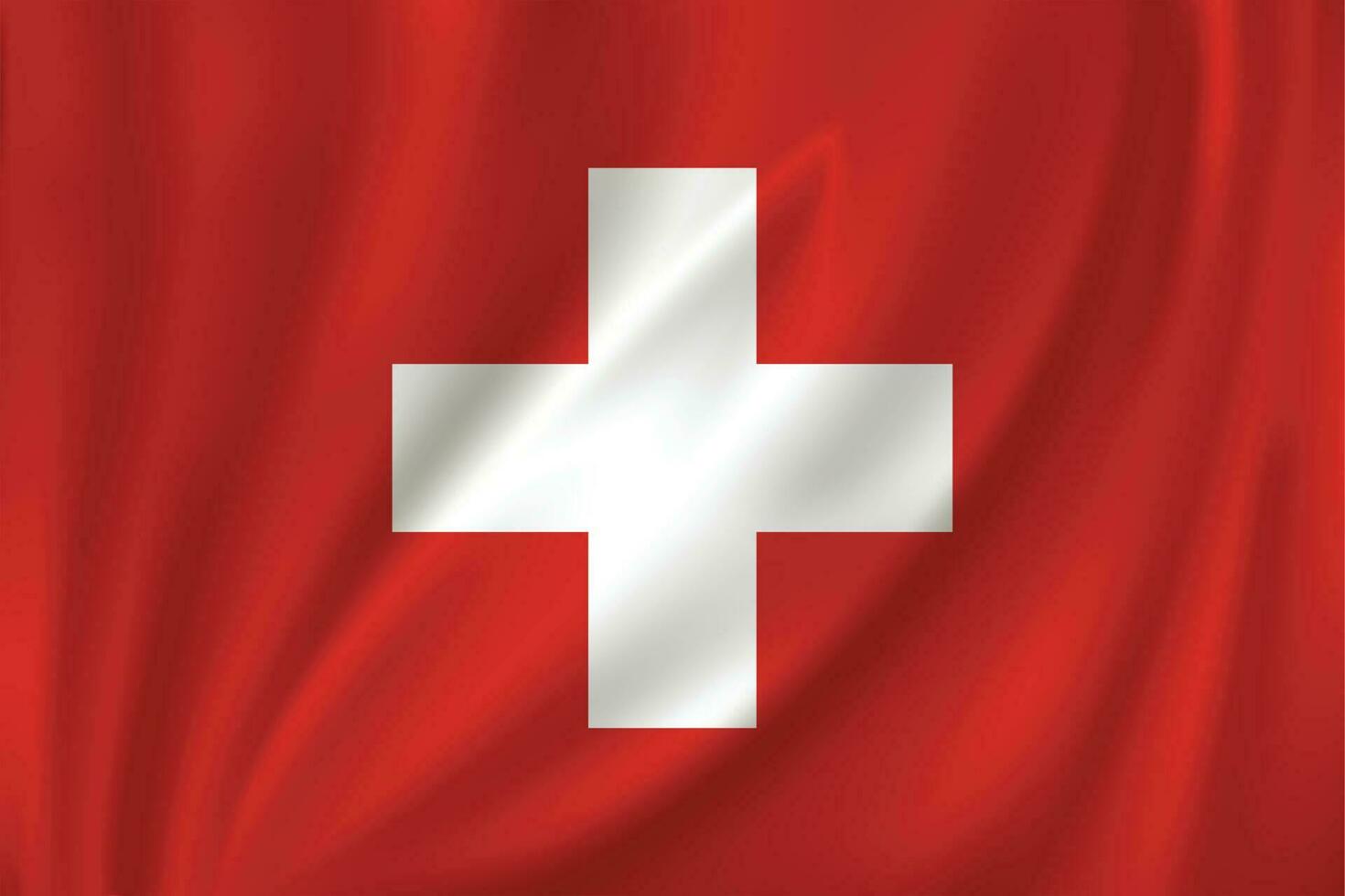 Flag waving in the wind Switzerland vector