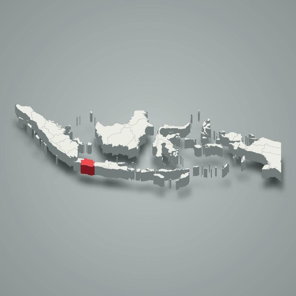 West Java province location Indonesia 3d map vector