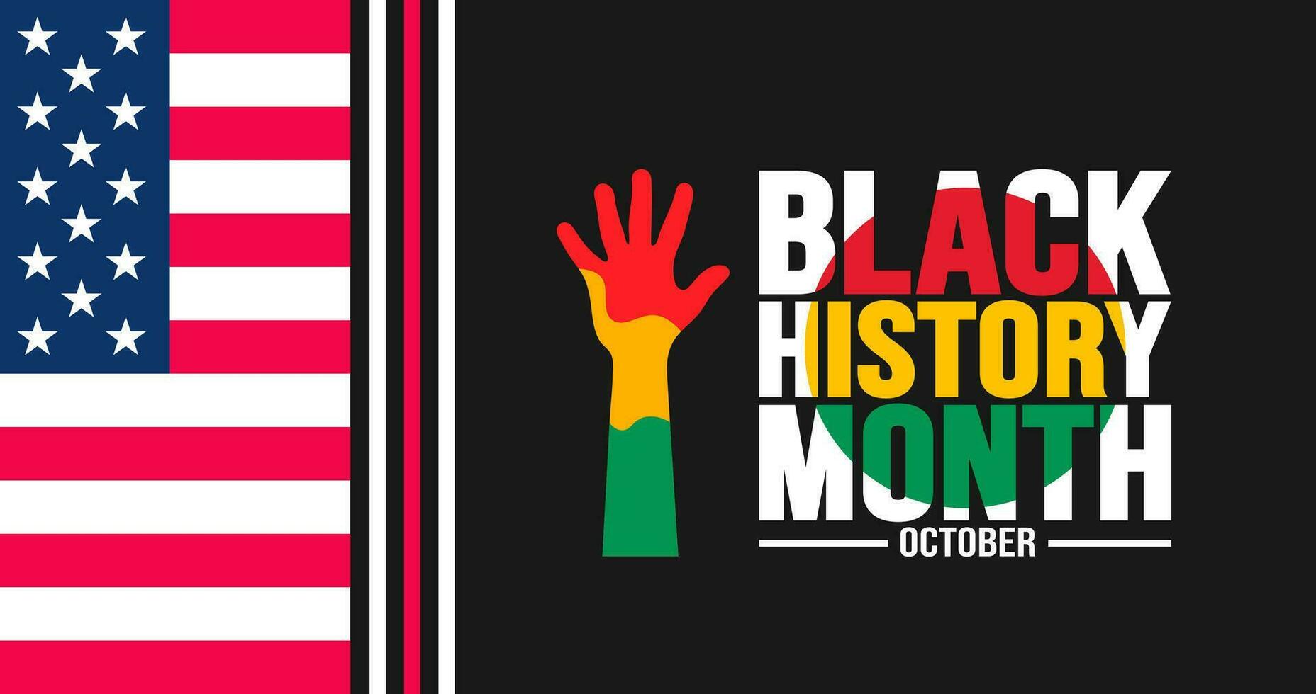 Black History Month background template Celebrated in October and February United States, Canada, Great Britain, Africa, Uk, Ireland. use to book cover, banner, placard, card, and poster. vector