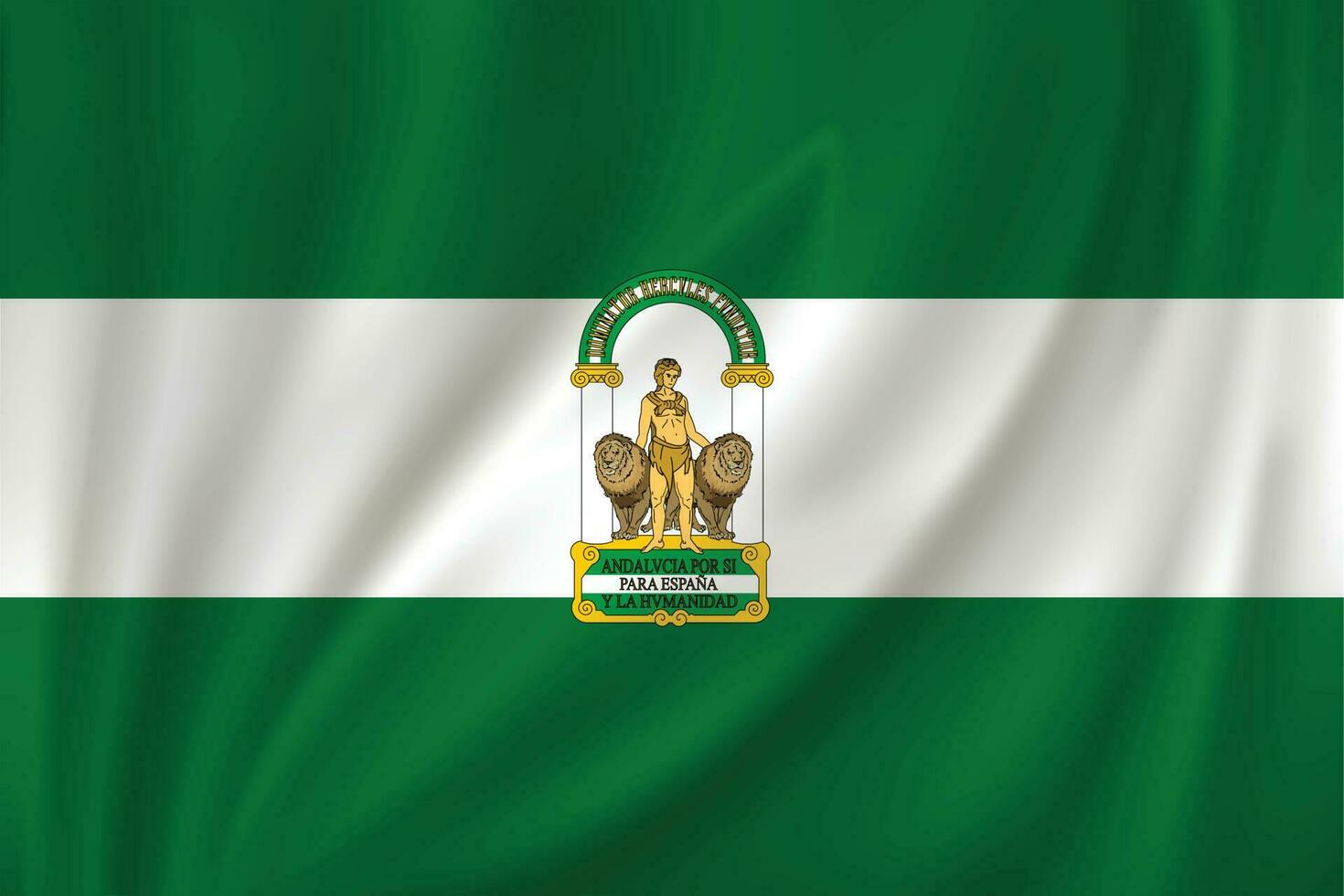 bandera ondulación en el viento Andalucía vector