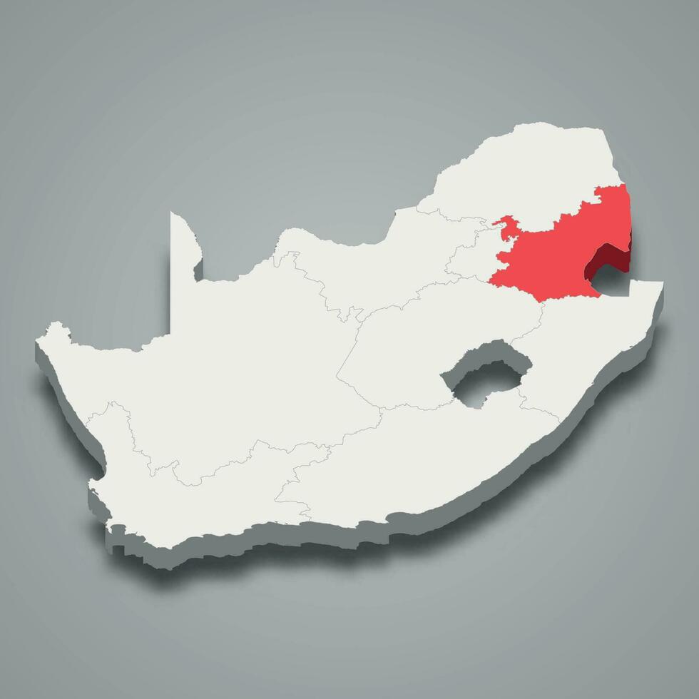 state location within South Africa 3d imap vector