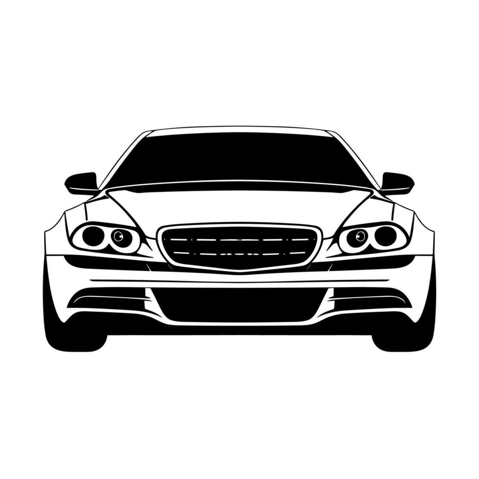 Car vector icon isolated front view logo