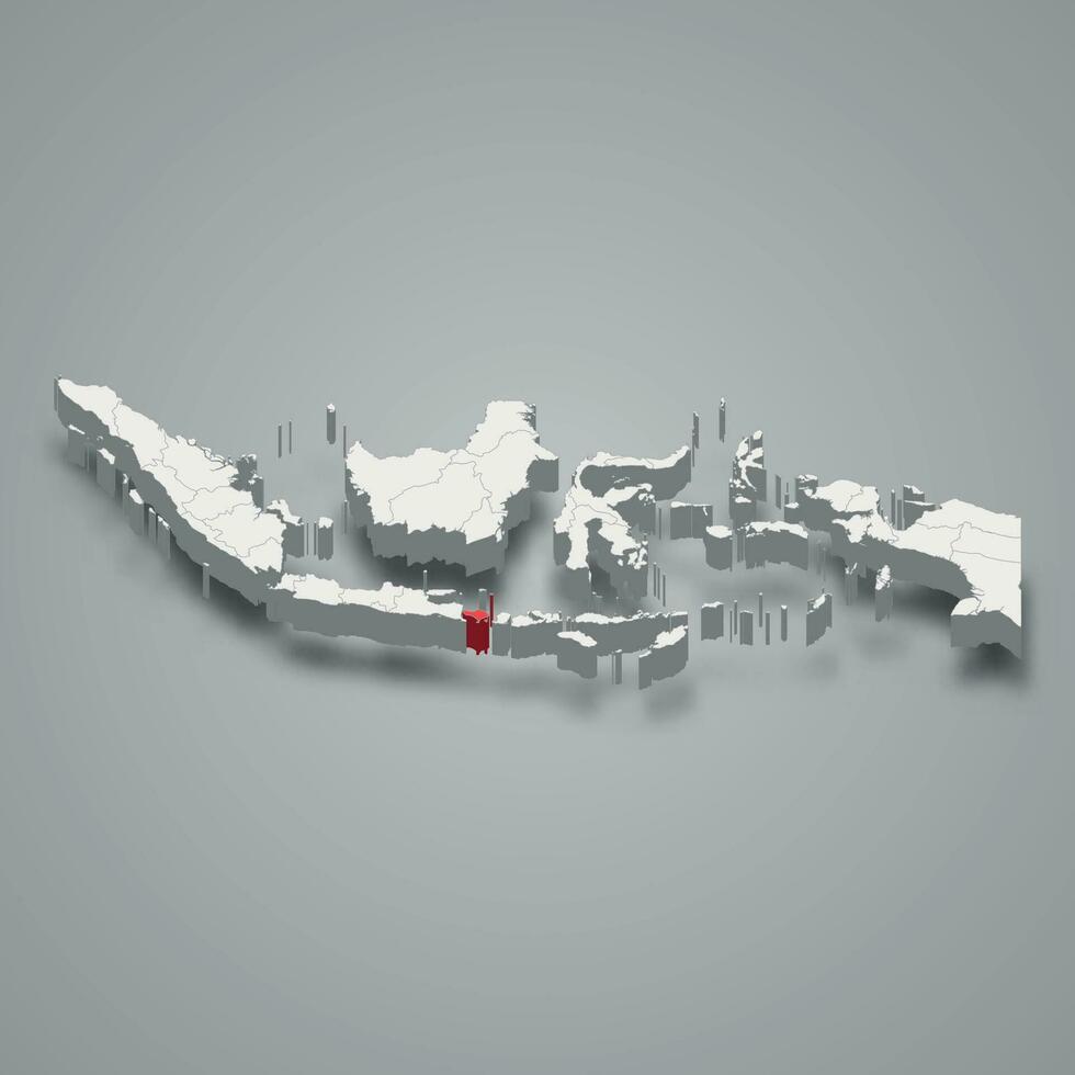 Bali province location Indonesia 3d map vector