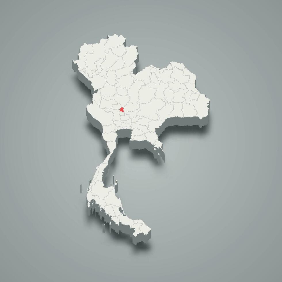 canta buri provincia ubicación Tailandia 3d mapa vector