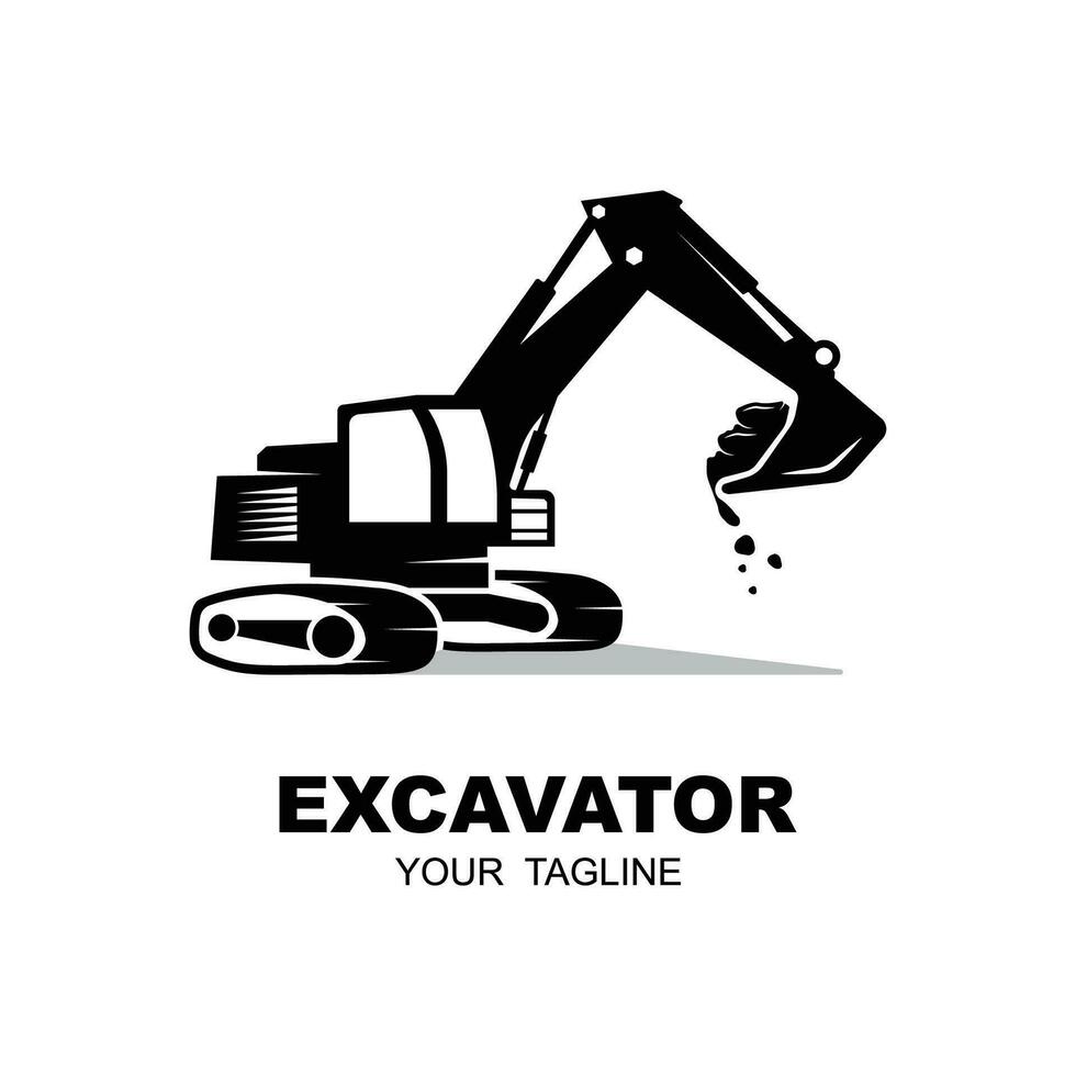 excavator logo vector icon illustration design