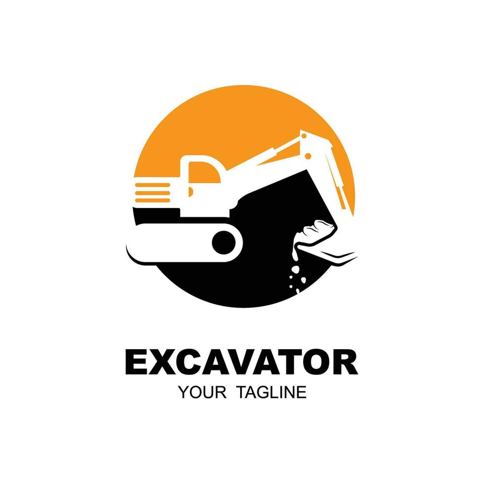 excavator logo vector icon illustration design