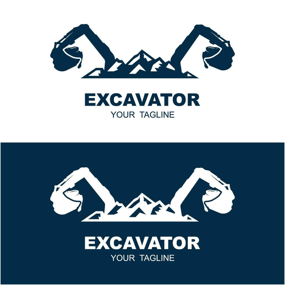 excavator logo vector icon illustration design