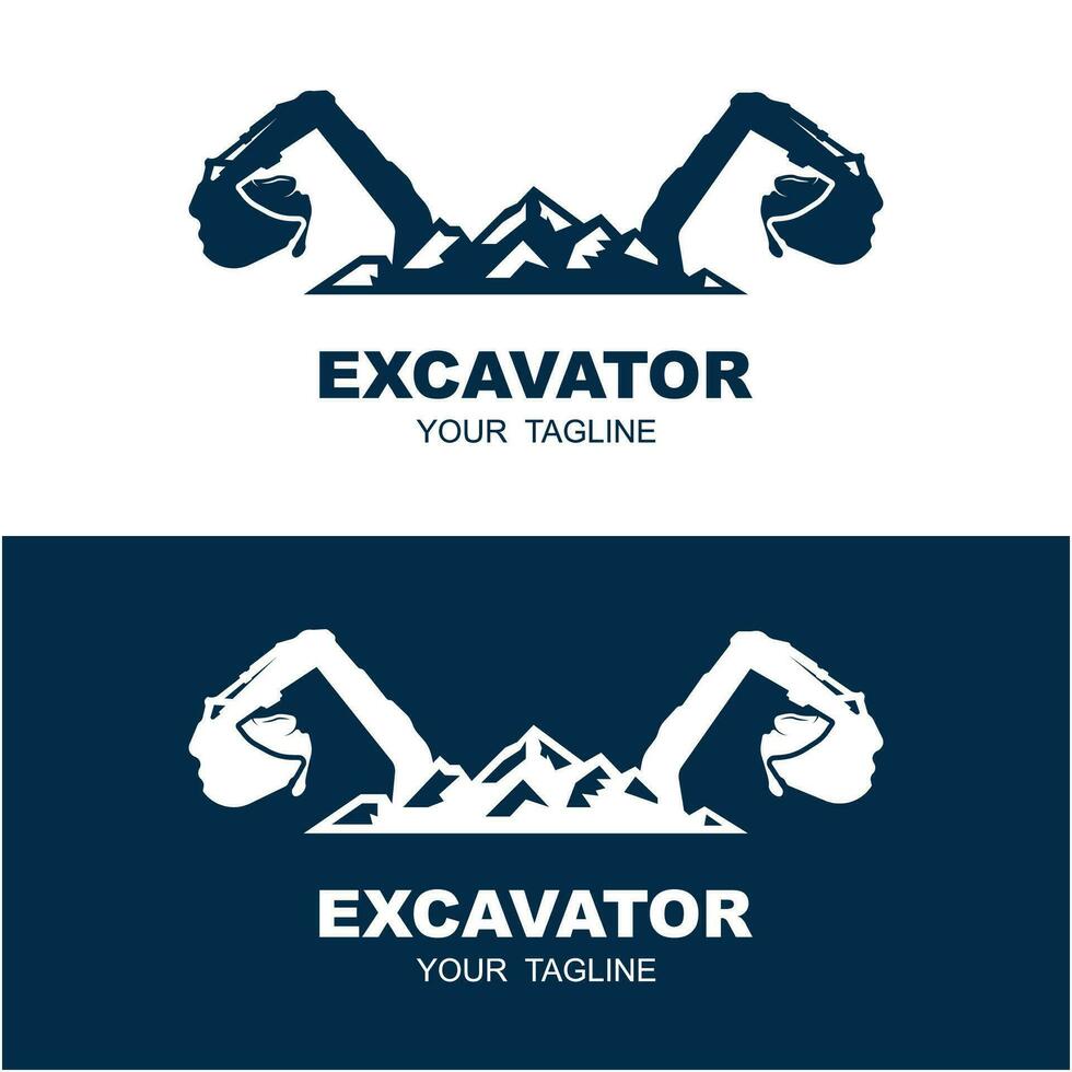 excavador logo vector icono ilustración diseño