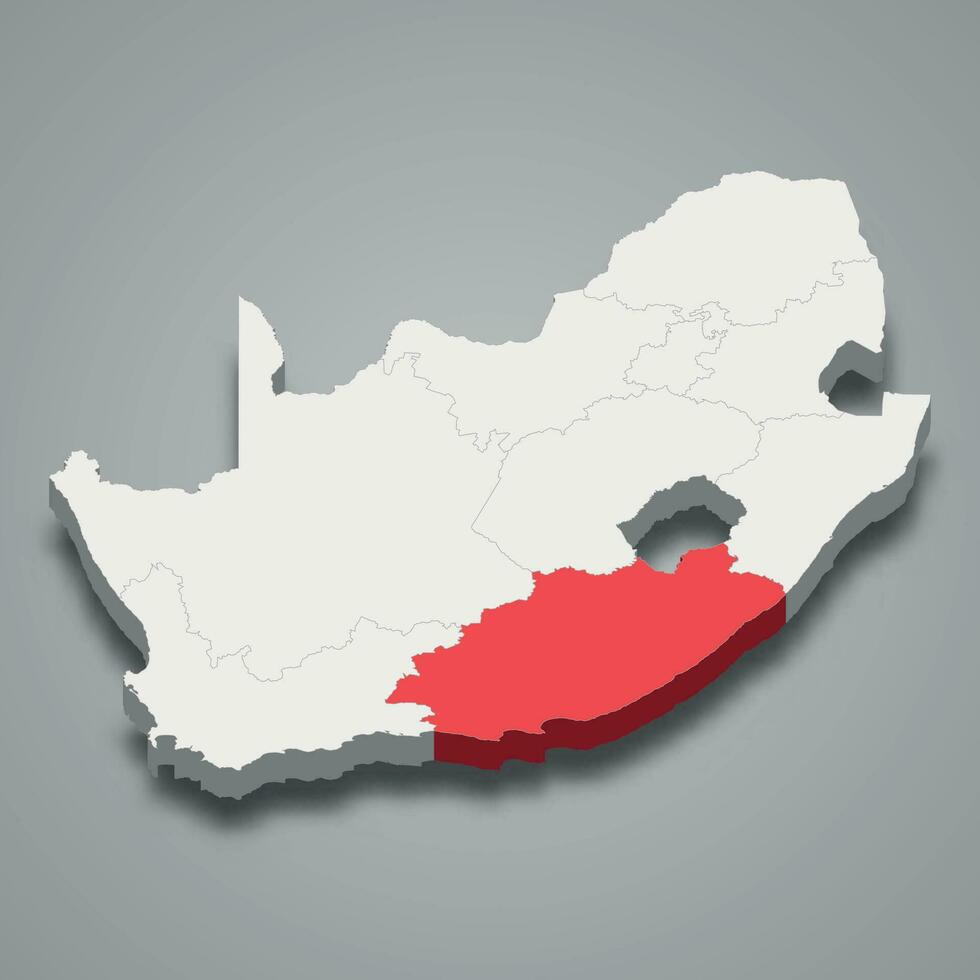 state location within South Africa 3d imap vector