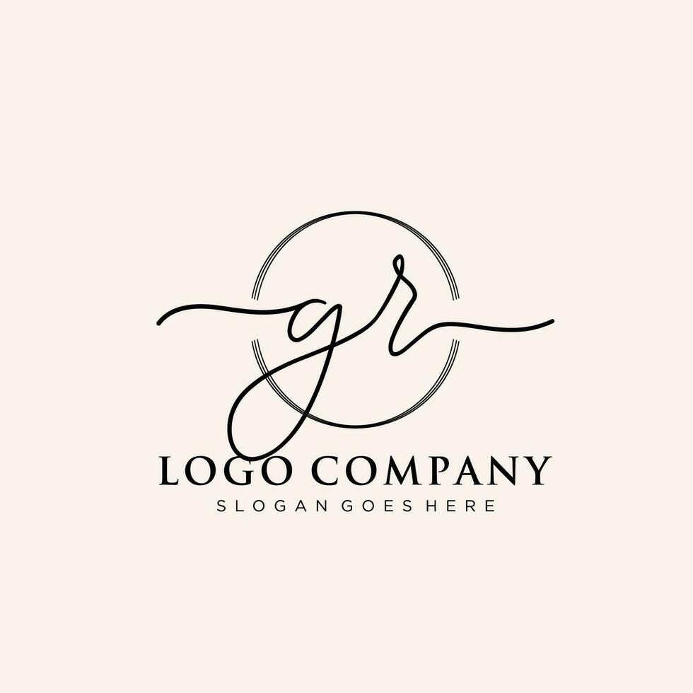 inicial gramo femenino logo colecciones modelo. escritura logo de inicial firma, boda, moda, joyería, boutique, floral y botánico con creativo modelo para ninguna empresa o negocio. vector