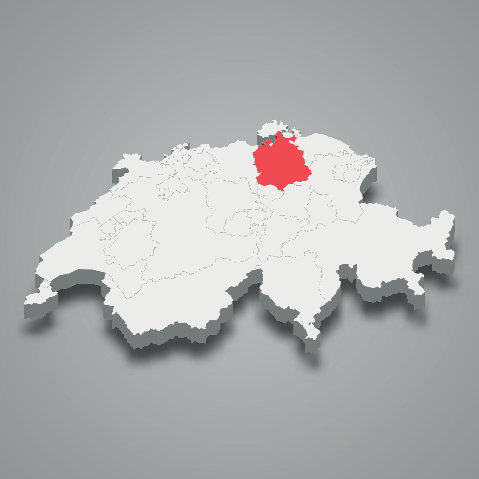 Zurich cantone location within Switzerland 3d map 28623760 Vector Art