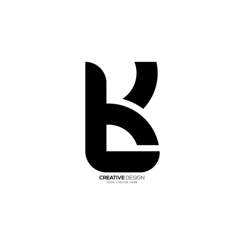 Letter bk or kb lowercase typography modern unique shape abstract monogram logo concept vector