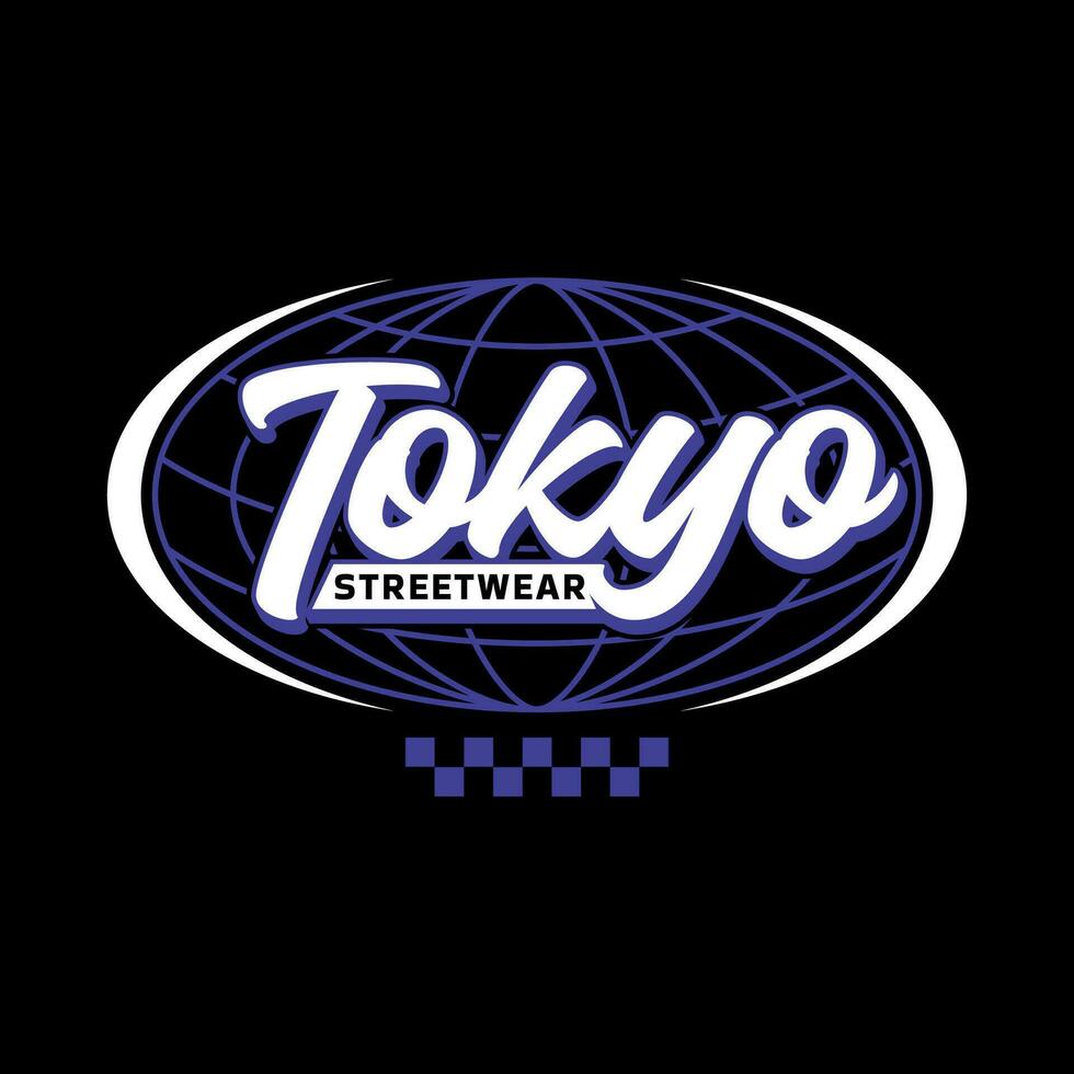 Tóquio japão tipografia slogan streetwear y2k estilo logotipo ícone  ilustração vetorial. kanji significa tóquio.