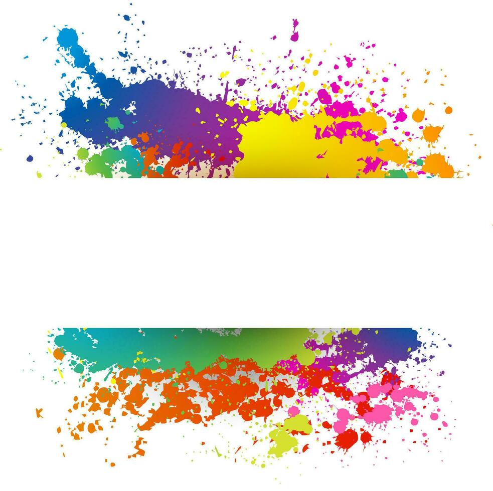 Text Space White Paper on Colorful Splashes Background, Vector Illustration