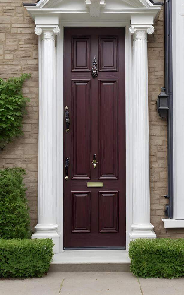 A stylish modern door display of the house. photo