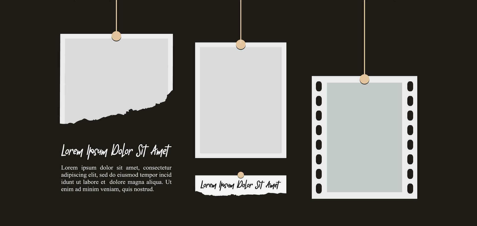 Pictures or photos frame collage. comics page grid layout abstract photo frames and digital photo wall template vector