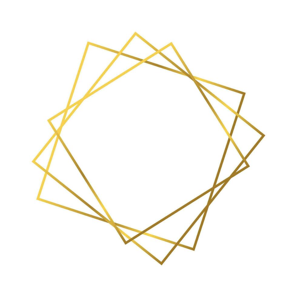 Gold geometric polygonal frame vector