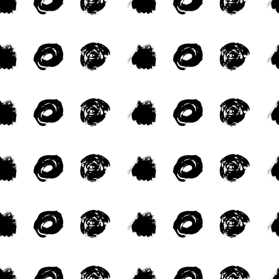 Seamless pattern with black brushstrokes vector