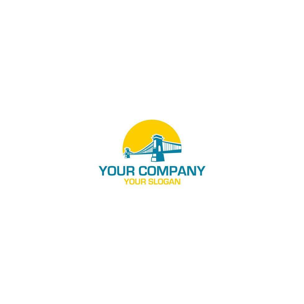 Chain Bridge Logo Design Vector