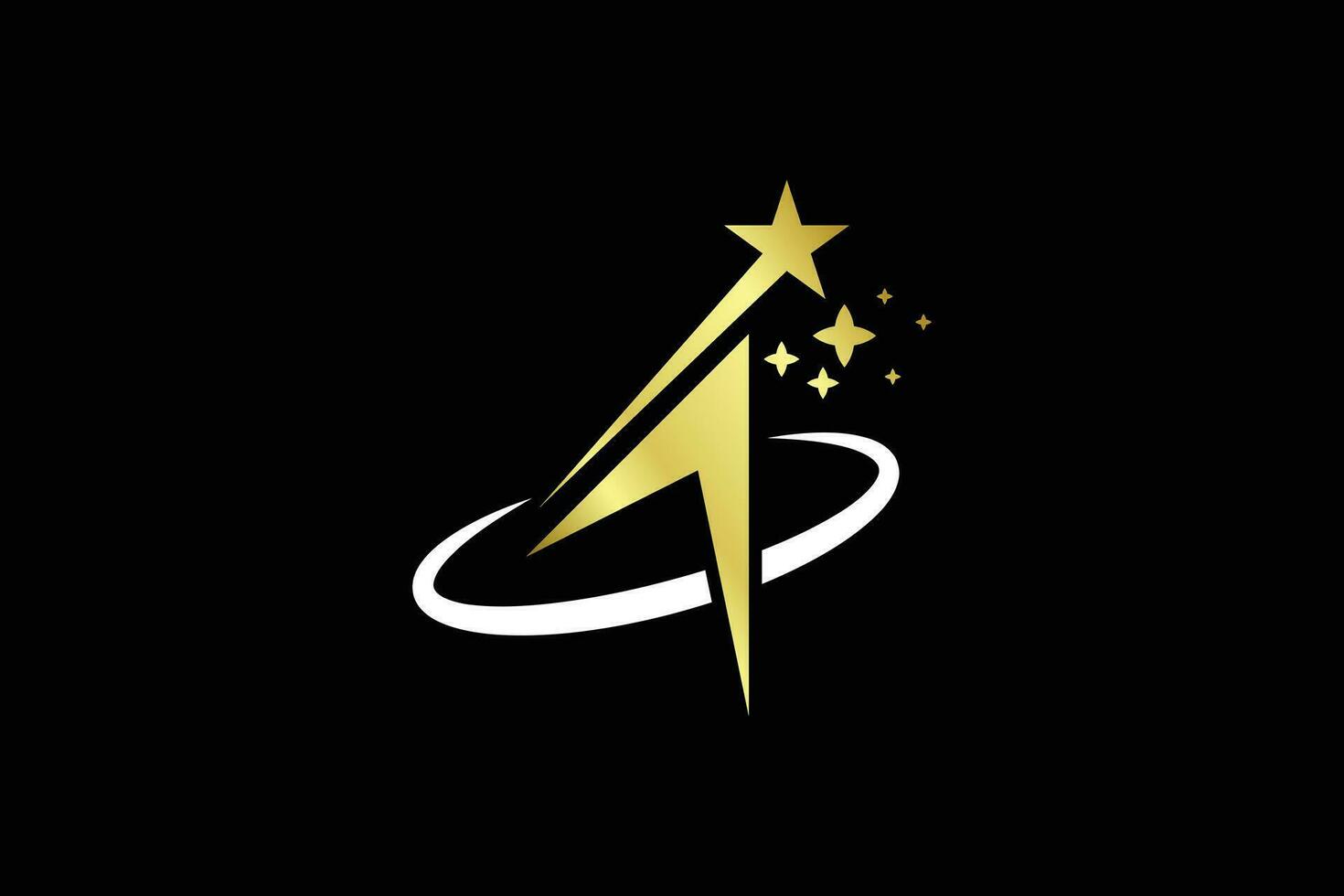 Galaxy arrow vector logo design