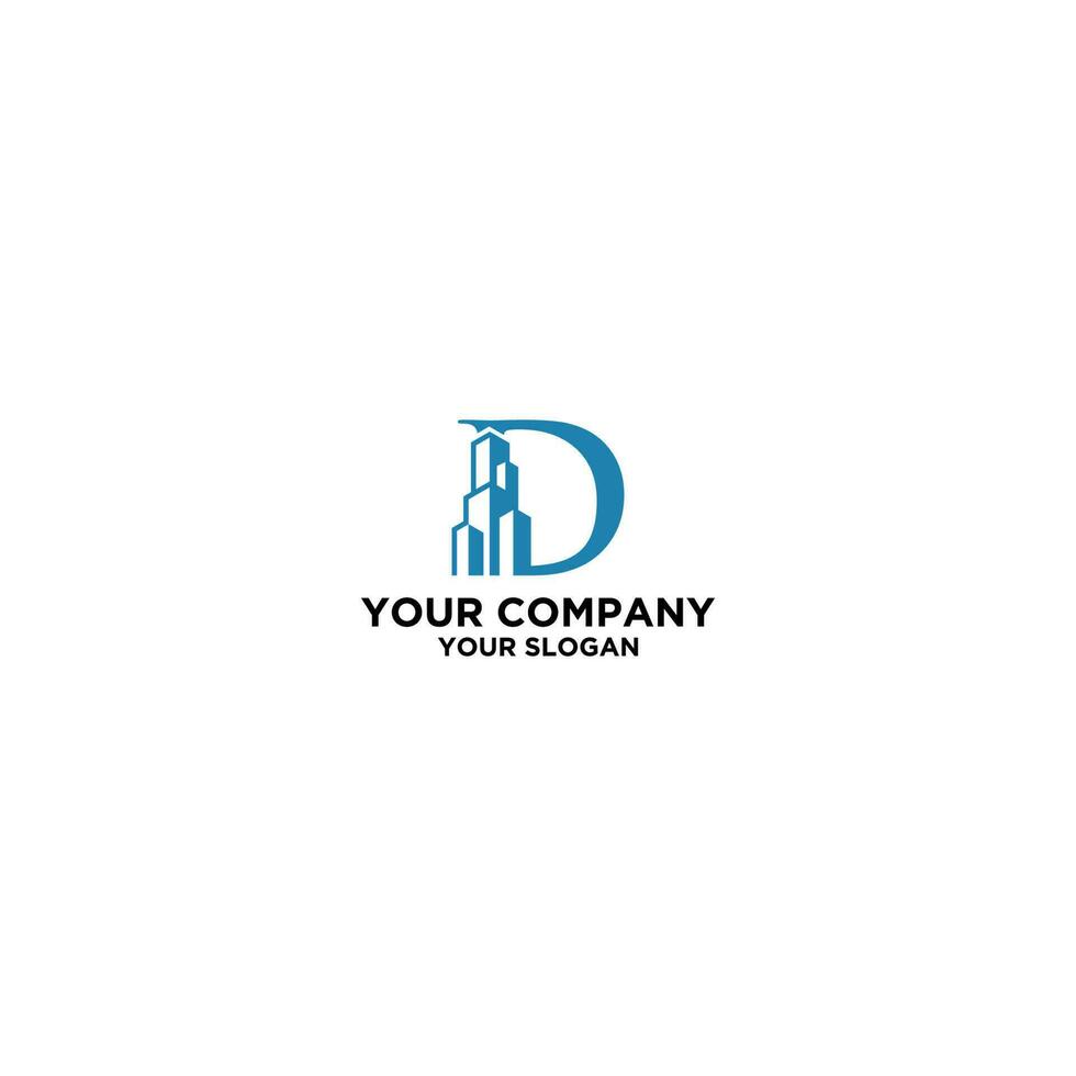 D Building Logo Design Vector