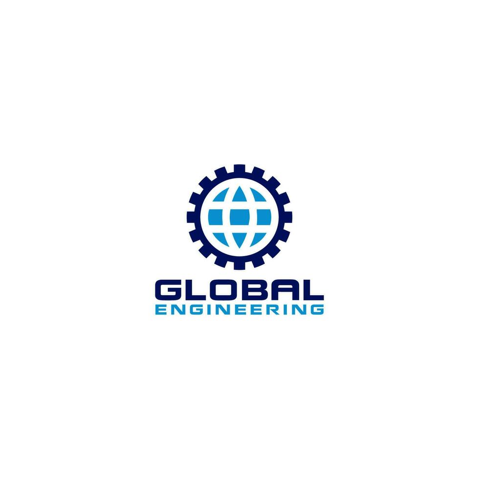 Ingenieria global logo diseño vector