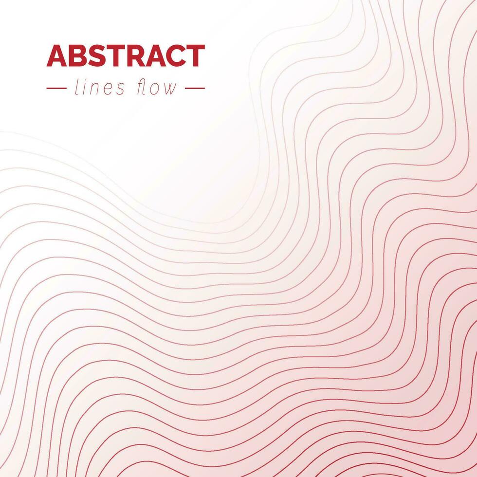 Abstract flow red wavy lines background, modern moving lines design, futuristic technology concept, vector illustration