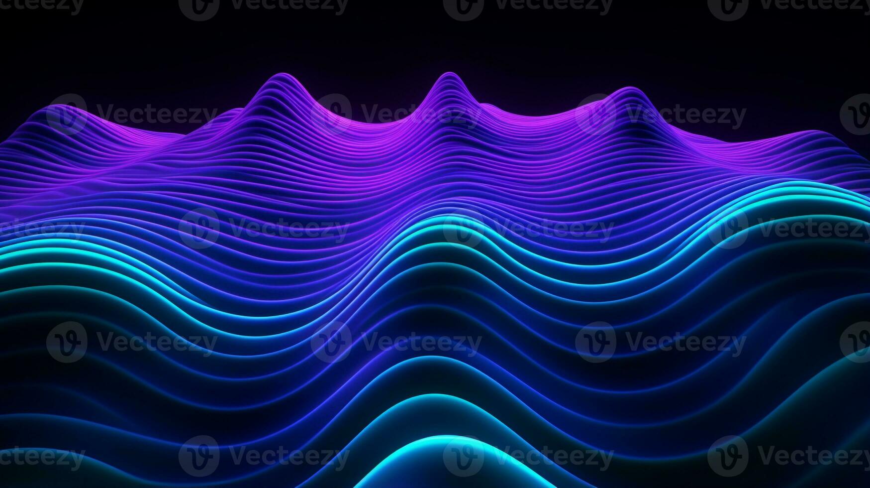 a cool wave pattern with blue green and pink neon light  . Generative AI photo