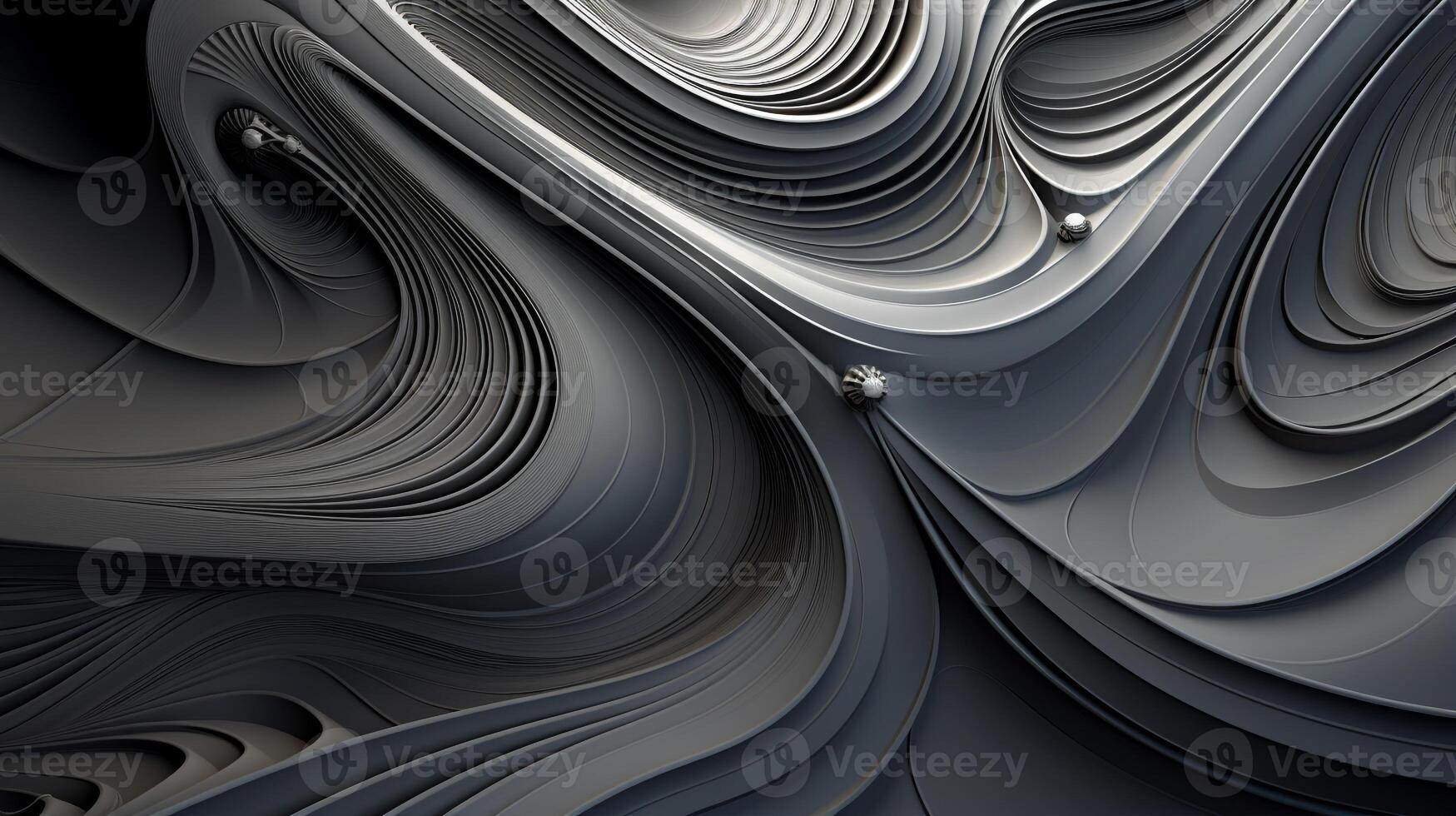 abstract fractal background in grey tone color. Generative AI photo