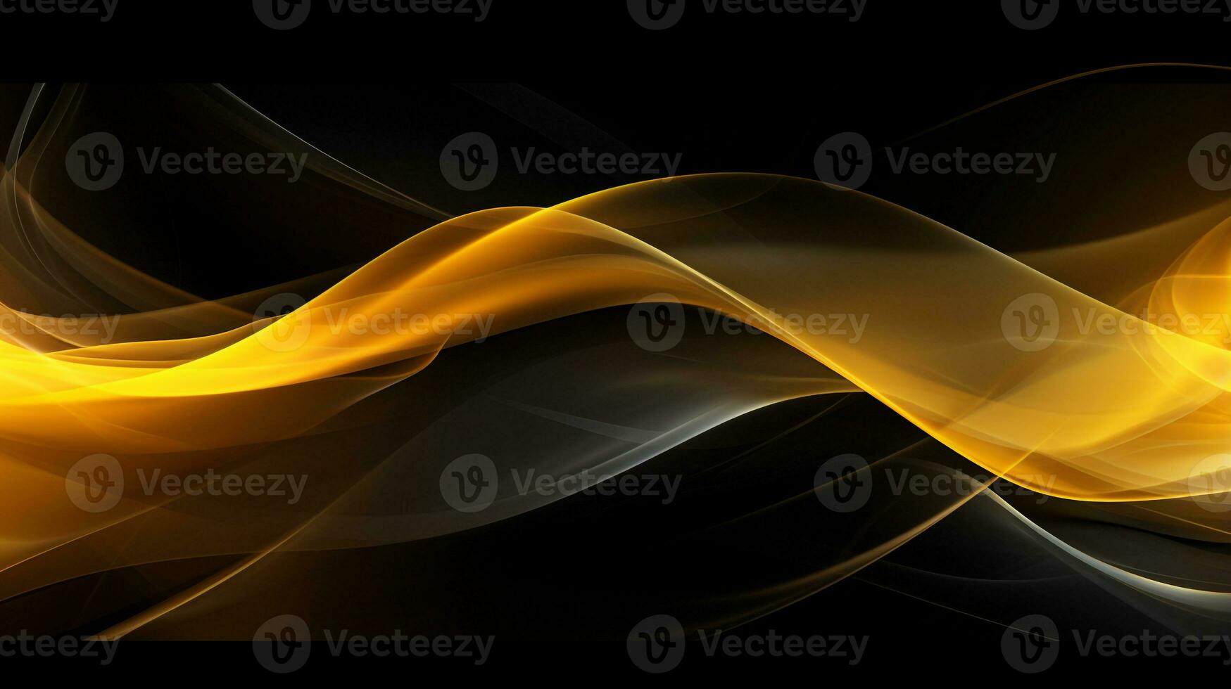 abstract fractal background in black yellow tone color  . Generative AI photo