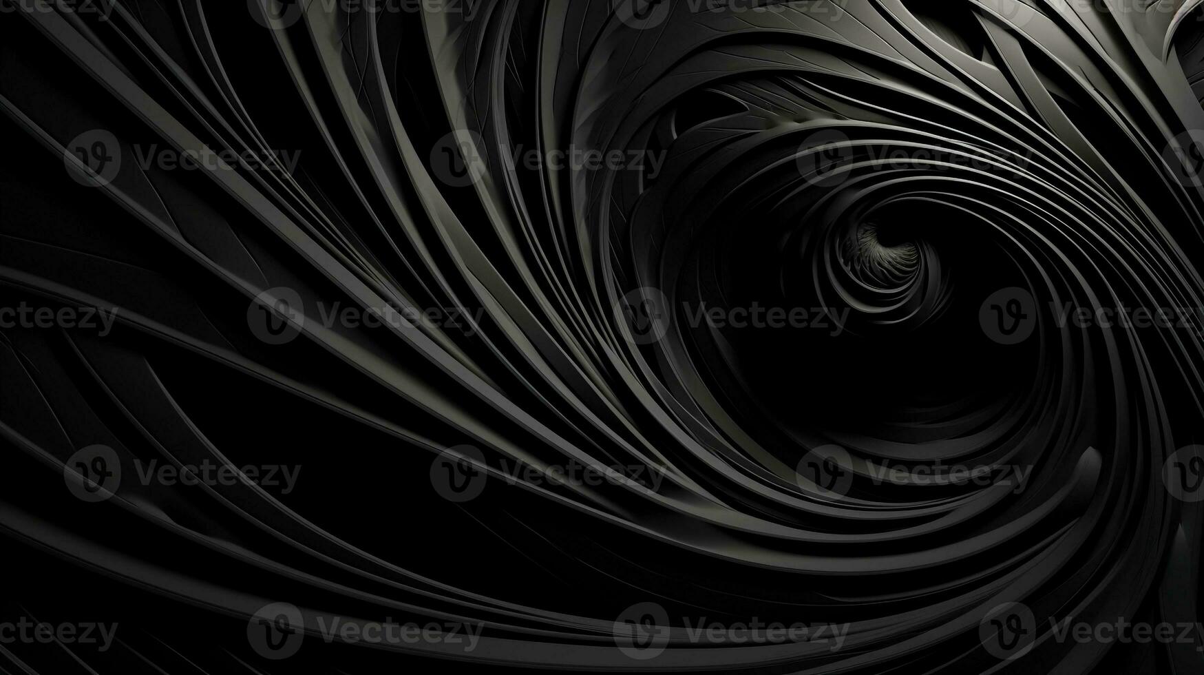 abstract fractal background in black tone color  . Generative AI photo