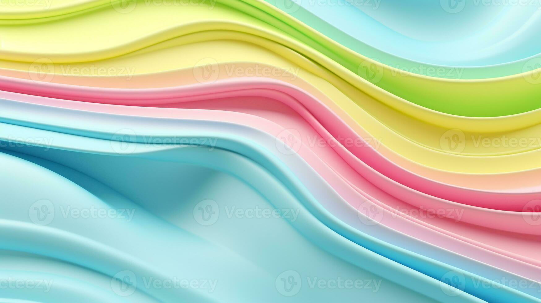 3d futuristic shape background with light blue light green light yellow and light pink color  . Generative AI photo