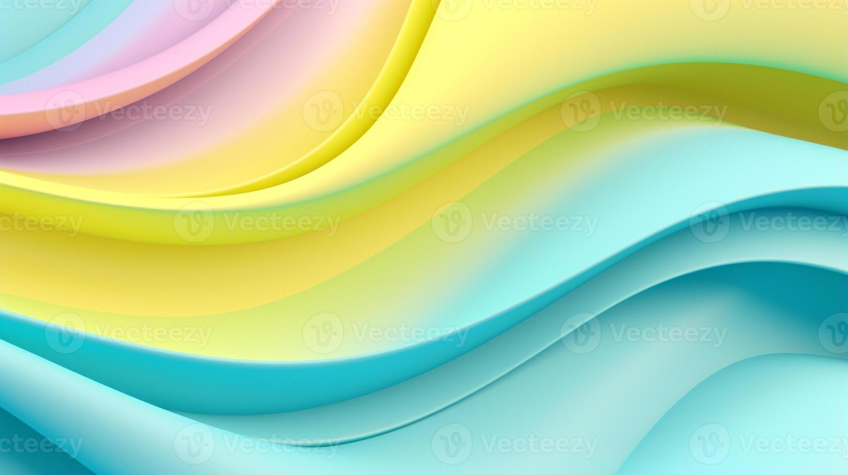 3d futuristic shape background with light blue light green light yellow and light pink color  . Generative AI photo