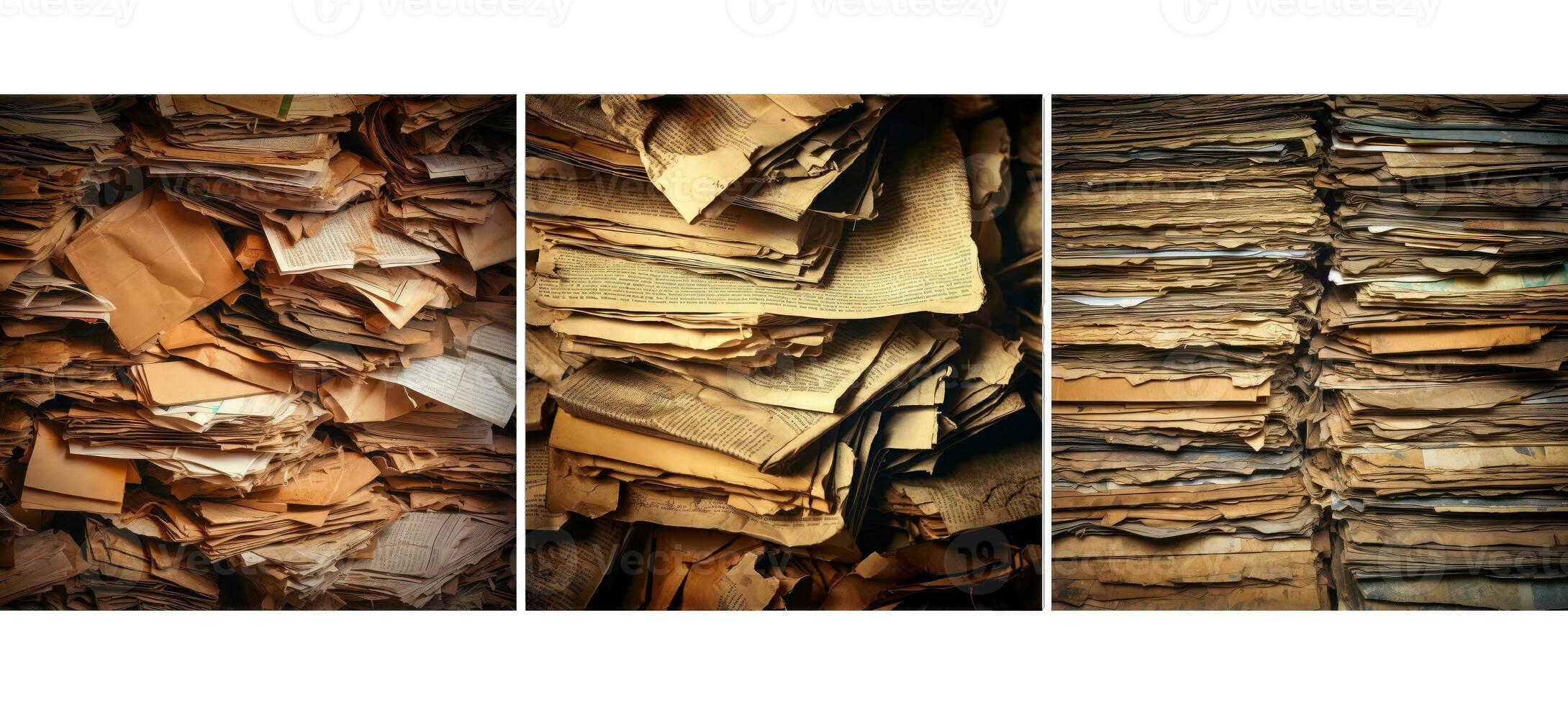 grunge pile of old paper background texture photo