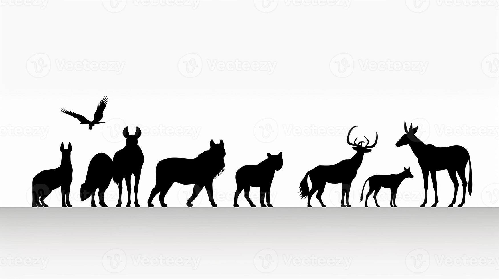 animal silhouette in black color. Generative AI photo