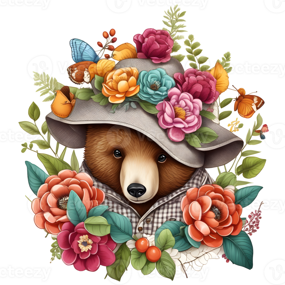 Cute  Bears Clipart Design, Funny Bears clipart, Cute Teddy Bears,  Generative AI png
