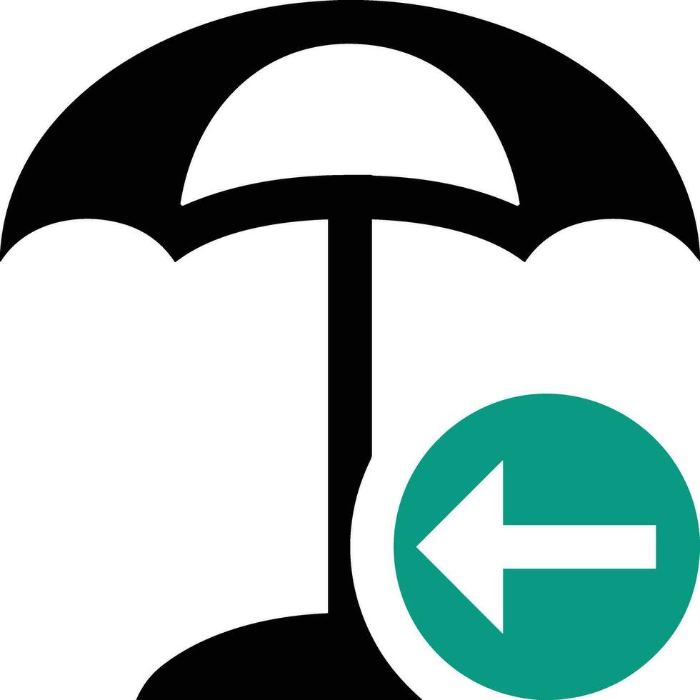 Umbrella protection icon symbol vector image. Illustration of the safety protect umbrella security design image