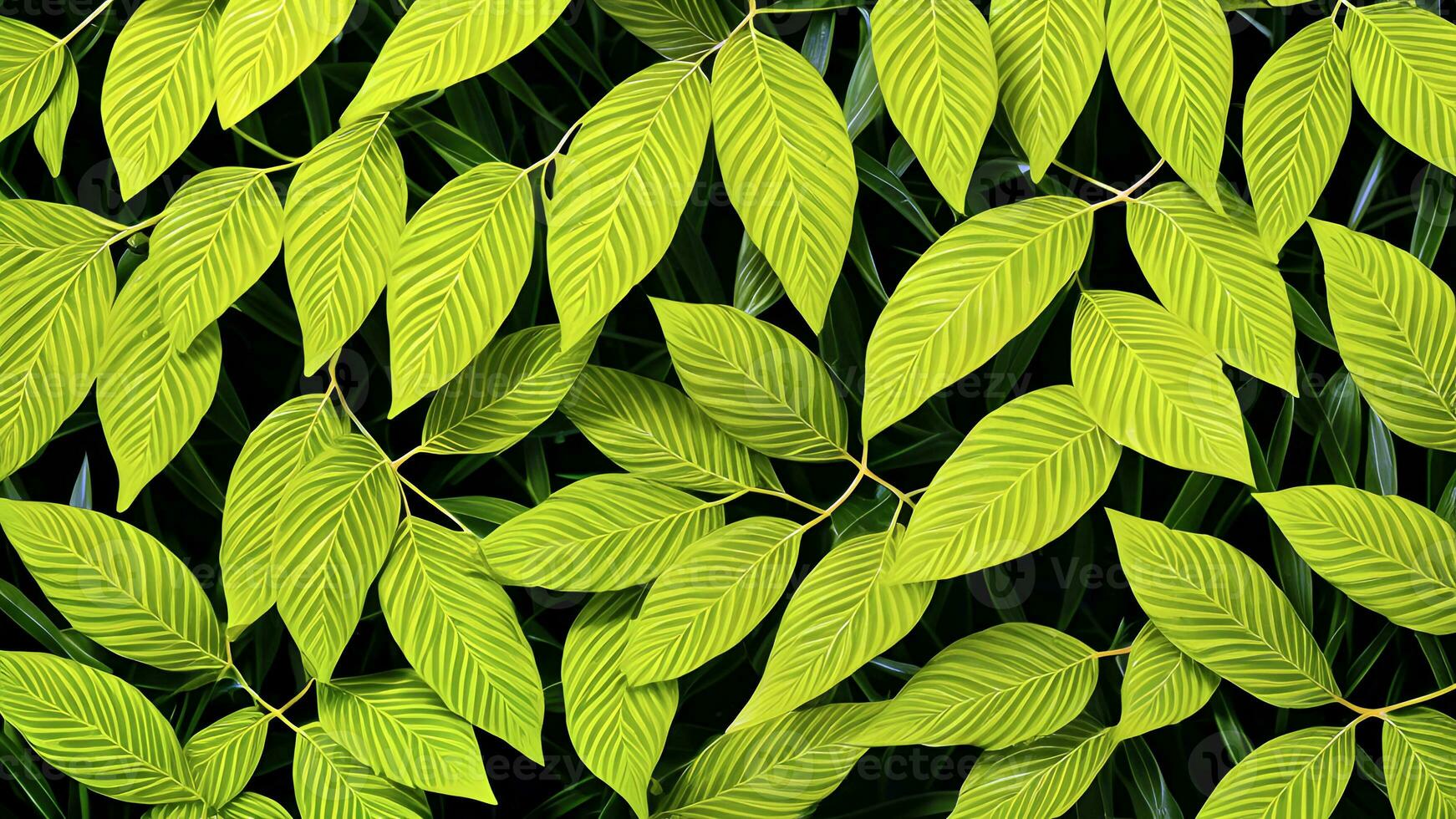 Idyllic tropical seamless pattern leaves for background. AI Generative photo