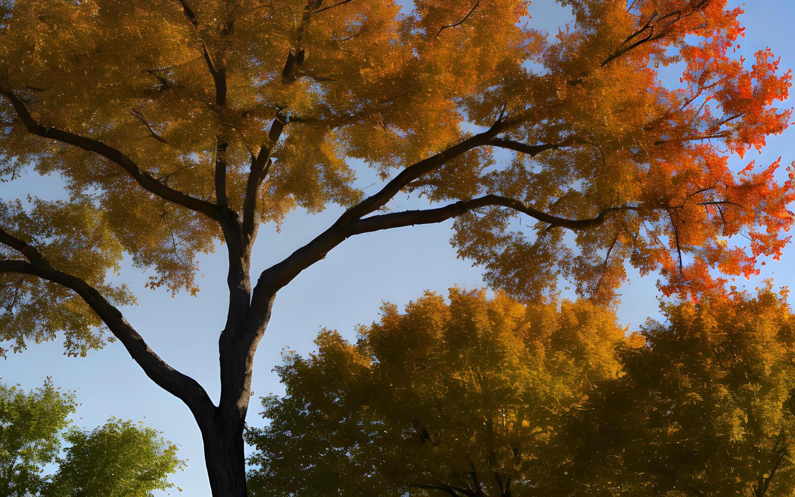 Tree concept background assorted scenic autumn trees by natural warm color leaves. photo