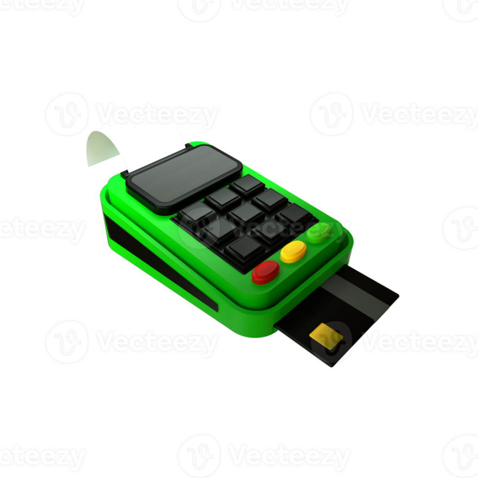 3d rendered card machine png