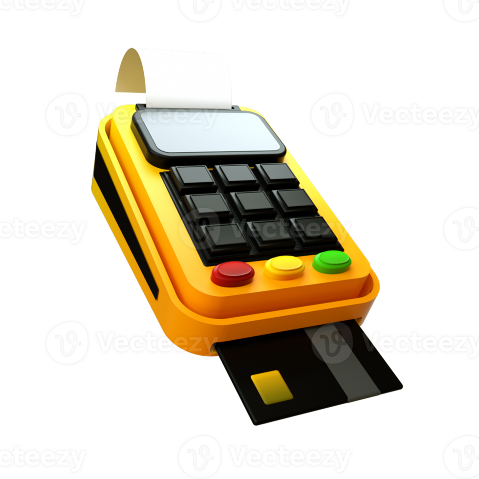 3d rendered card machine png