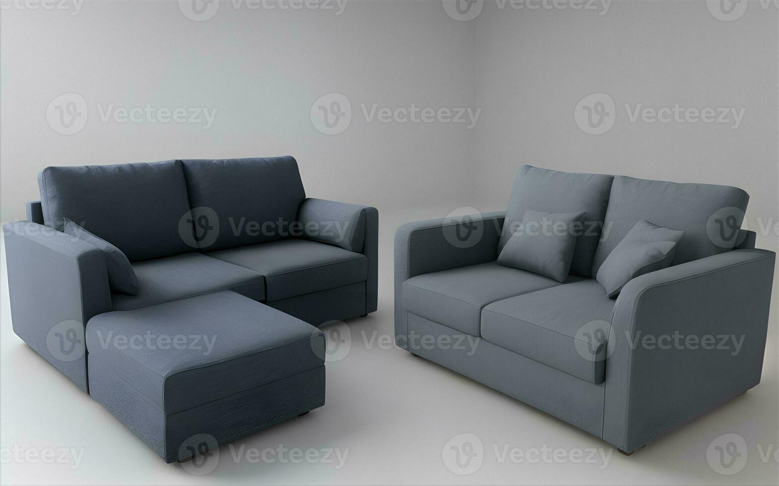 Minimalist modern sofa in the empty room. AI Generative photo