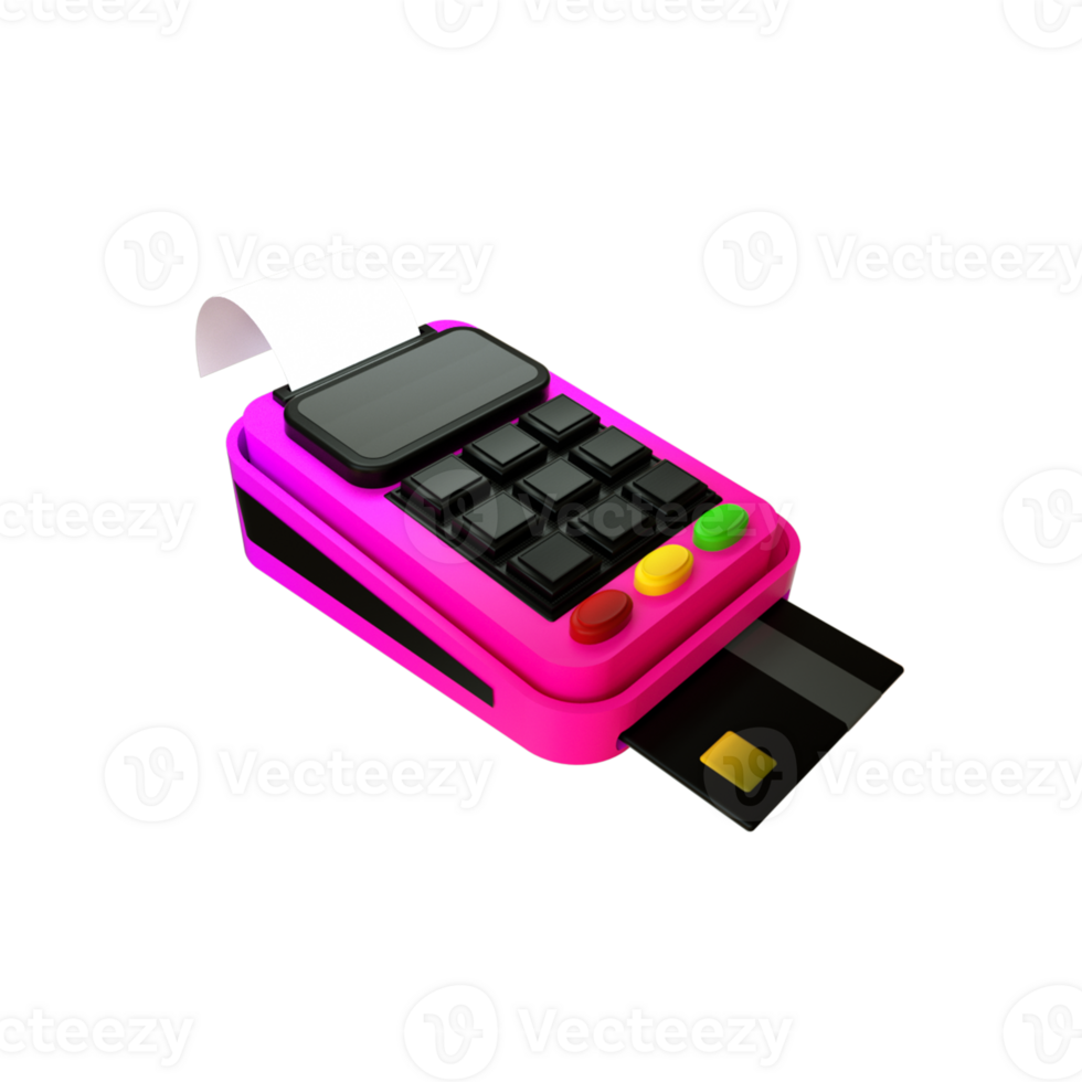 3d rendered card machine png