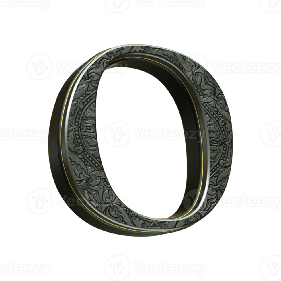 3d render letter medieval png
