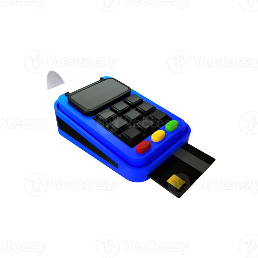 3d rendered card machine png
