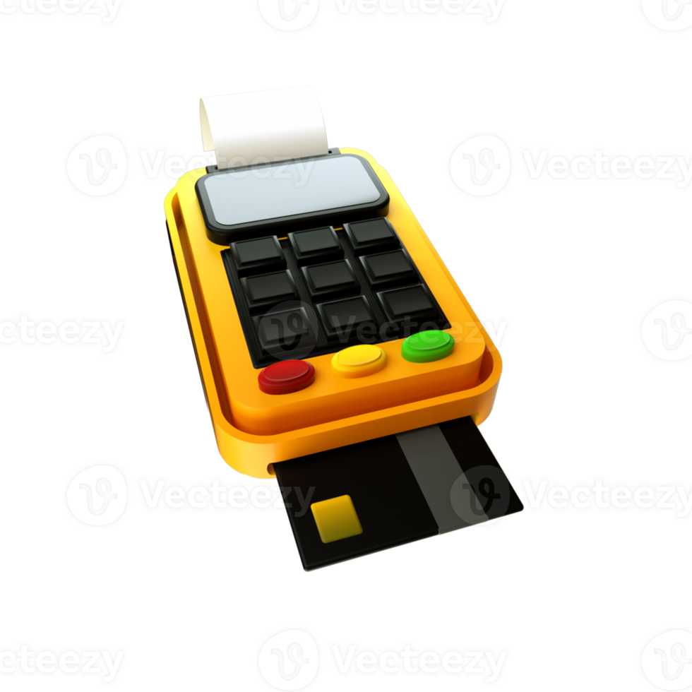 3d rendered card machine png