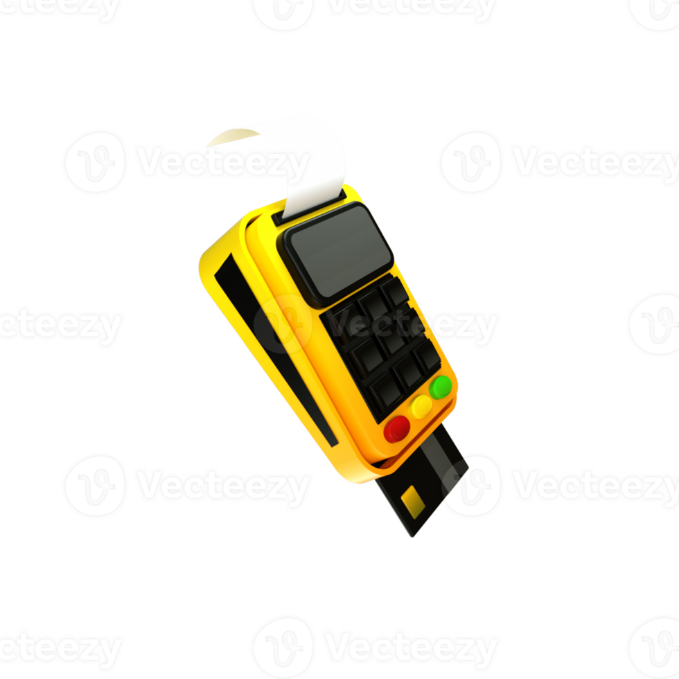 3d rendered card machine png