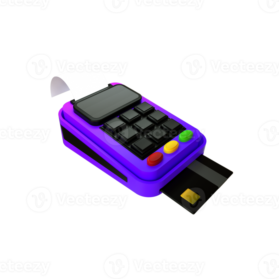 3d rendered card machine png